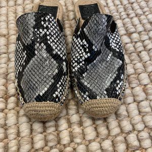Tory Burch Snake-Print Roccia Slide Espadrille Mule Shoes SZ 5